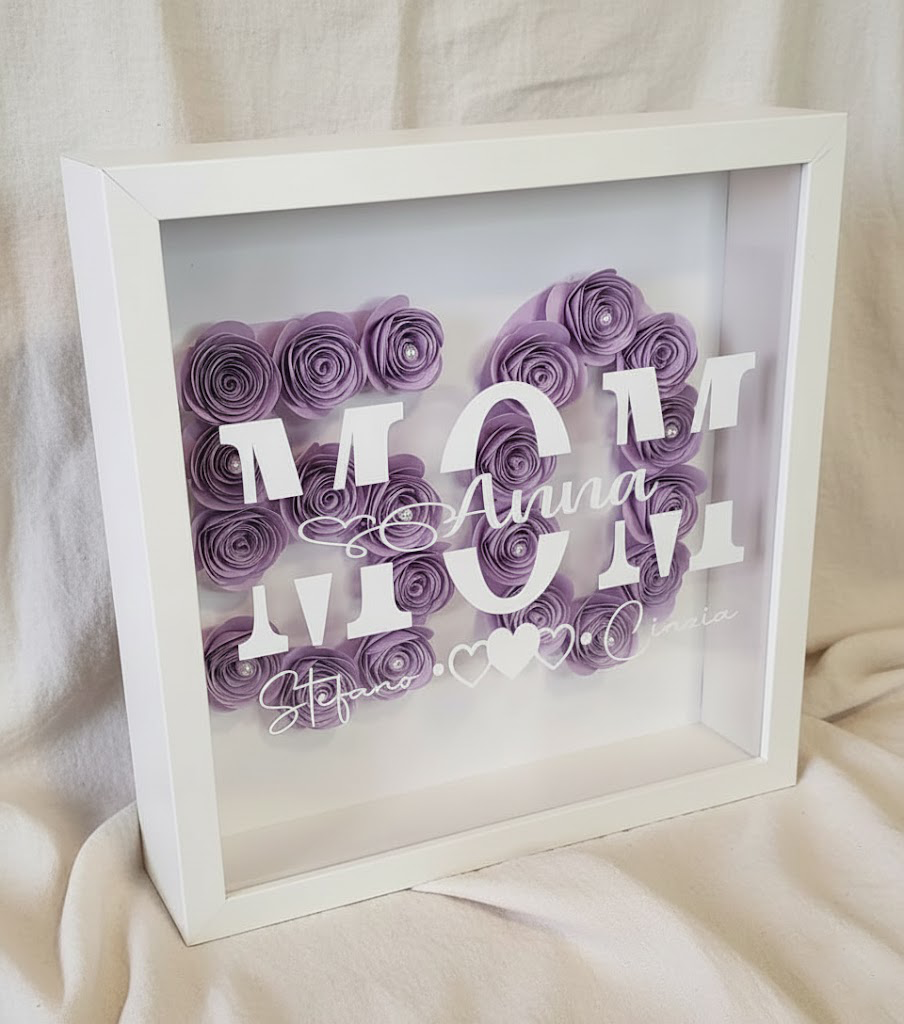 Cornice3D da Personalizzare con Rose dim. 26x26 cm