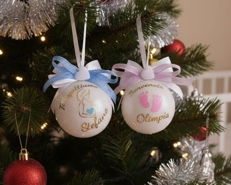 Pallina di Natale Personalizzata per Nascita