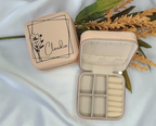 Pink faux leather jewelry box to personalize, 9x9 cm