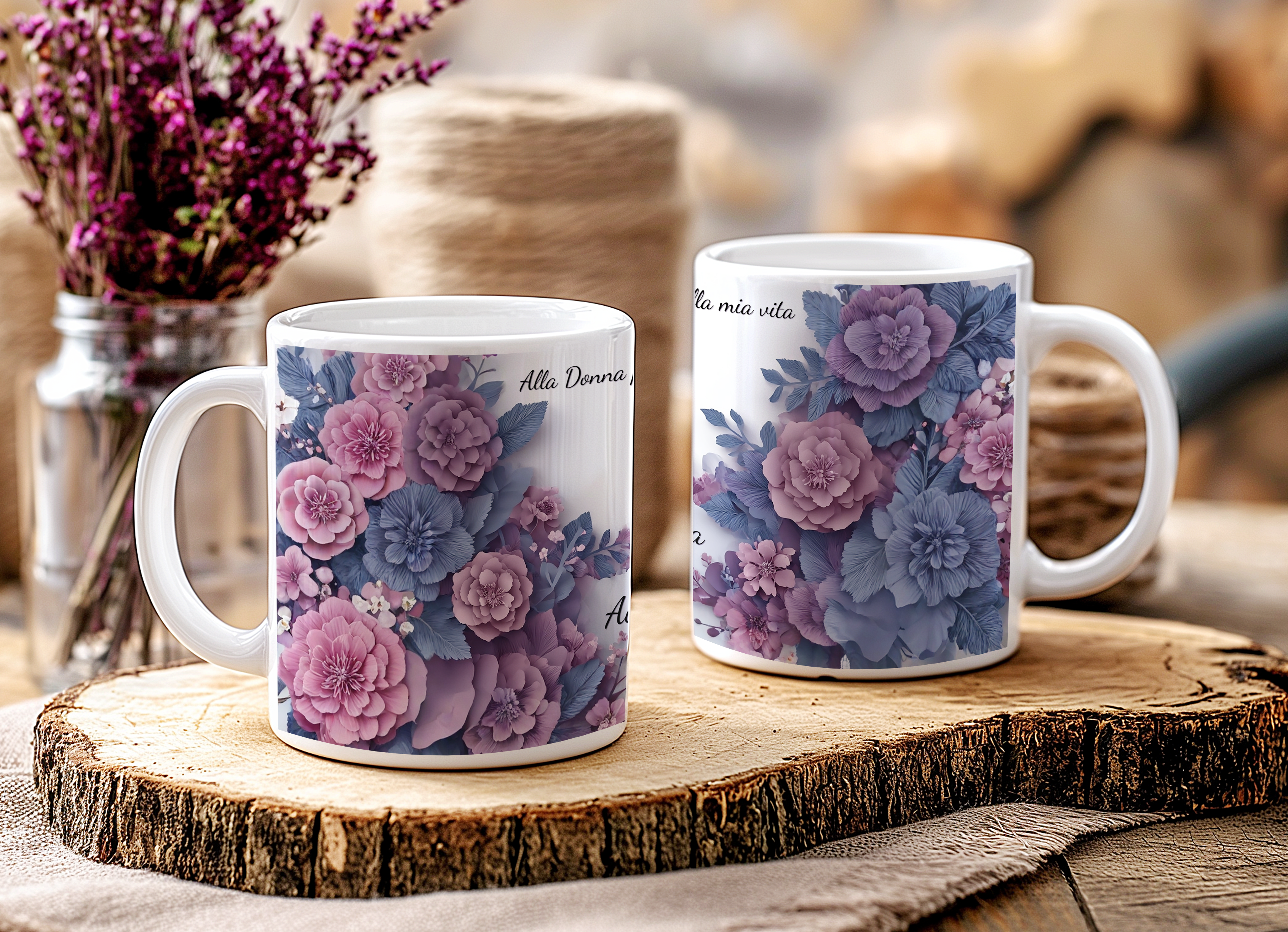 Mother's Day Gift Idea Mug "Flowers" to personalize