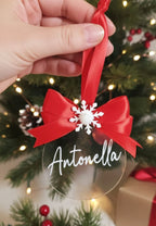 Pallina Natalizia Piatta Personalizzata con Nome – 8 cm
