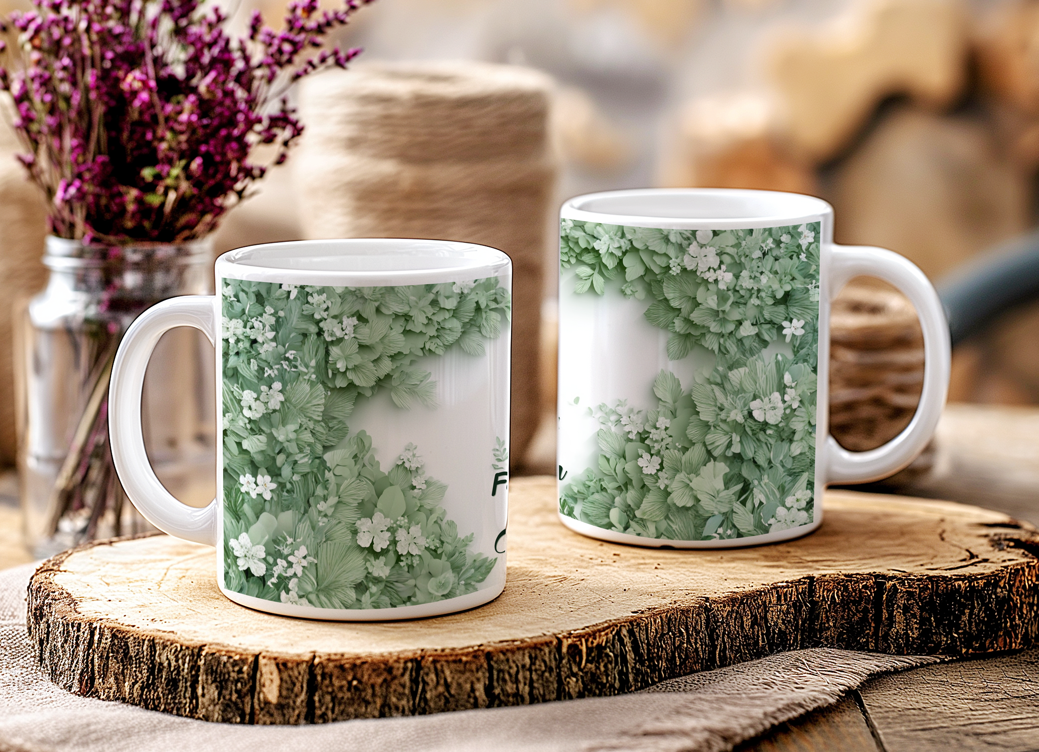 Mother's Day Gift Idea Mug "Flowers" to personalize