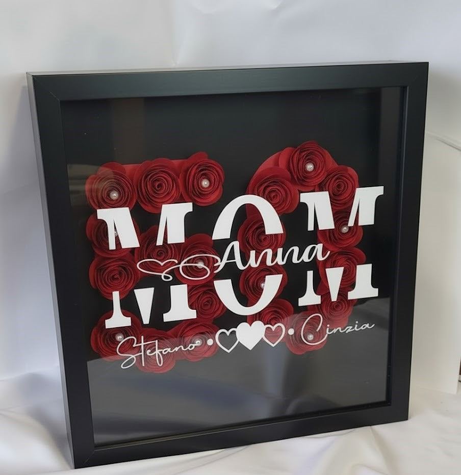 Cornice3D da Personalizzare con Rose dim. 26x26 cm