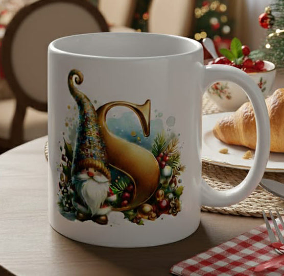 Tazza Natalizia con Personalizzazione Iniziale