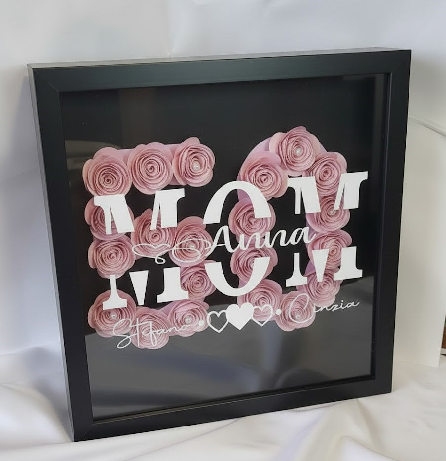 Cornice3D da Personalizzare con Rose dim. 26x26 cm