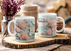Tazza Mug Dolce Abbraccio Mamma e Bimbo, Celeste - Personalizzabile con Nome o Dedica
