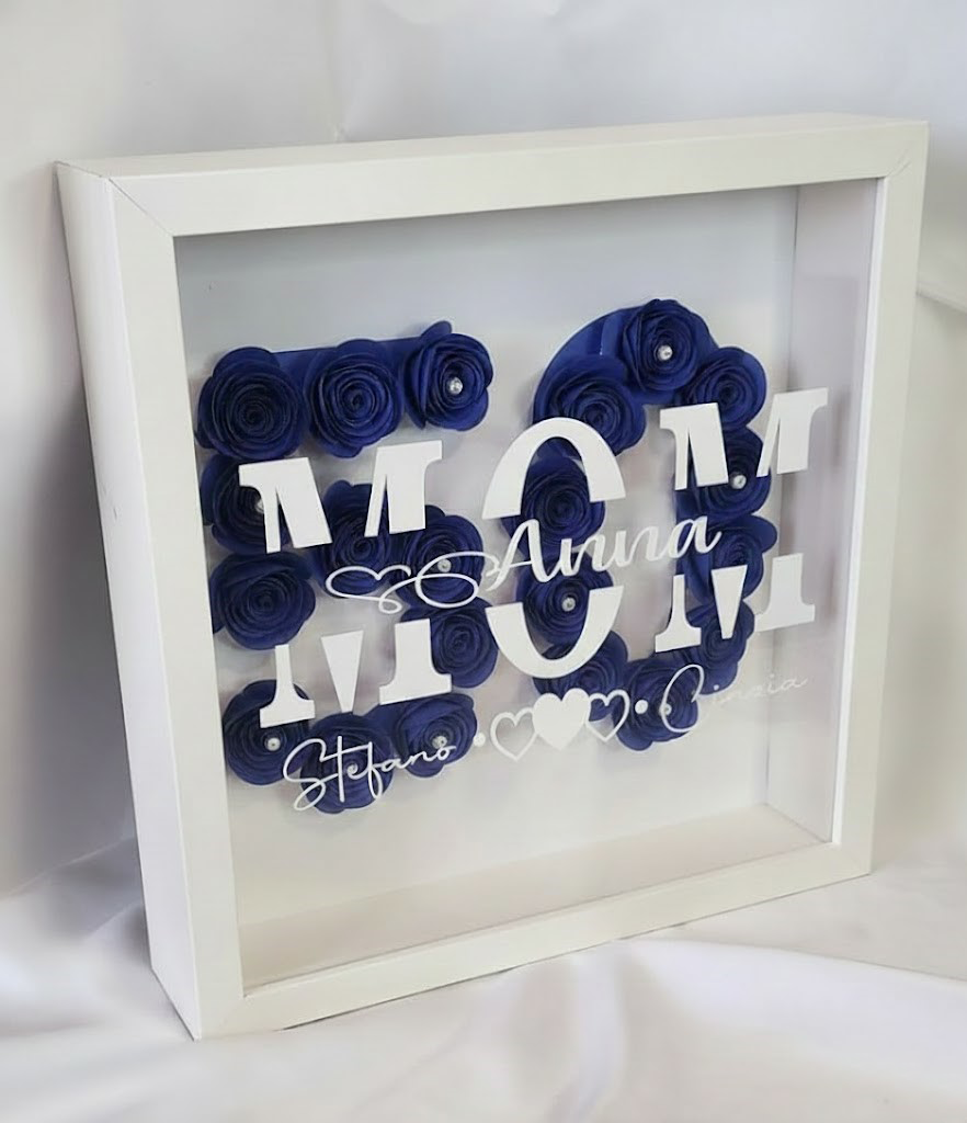 Cornice3D da Personalizzare con Rose dim. 26x26 cm