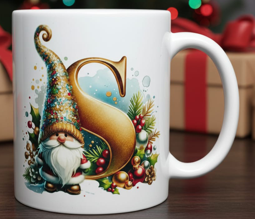 Tazza Natalizia con Personalizzazione Iniziale