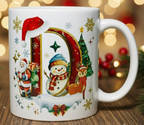Tazza Natalizia con nome e iniziale