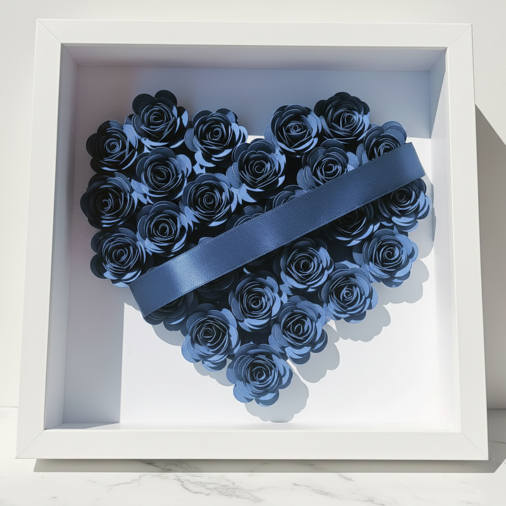 Cornice 3D rose navy - nastro senza scritta