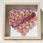Cornice Betulla - Rose Rosa Cipria - Nastro Senza Scritta