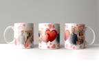 Crea la tua Tazza con Cuori: 2 Sfondi Disponibili e Doppia Foto - Idea Regalo Romantica