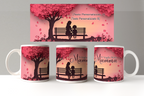 Tazza Personalizzata Mamma e Figlio - Illustrazione Panchina e Albero