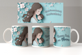 Tazza Mug Dolce Abbraccio Mamma e Bimbo, Celeste - Personalizzabile con Nome o Dedica