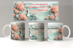Tazza Mug Dolce Abbraccio Mamma e Bimbo, Celeste - Personalizzabile con Nome o Dedica