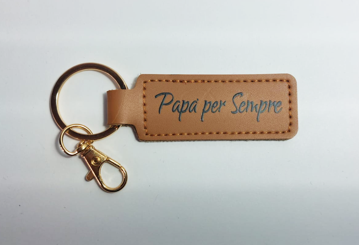 Portachiavi Rettangolare Ecopelle Personalizzato con Nome o Dedica - Regalo Unico Scritta a Scelta