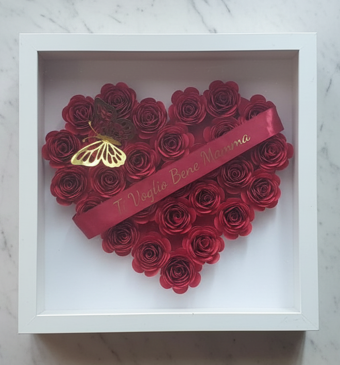 Festa della Mamma  Idea Regalo Cornice 3D con Rose e Dedica Personalizzata