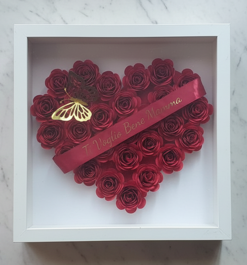 Festa della Mamma  Idea Regalo Cornice 3D con Rose e Dedica Personalizzata