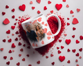 Crea la tua Tazza con Cuori: 2 Sfondi Disponibili e Doppia Foto - Idea Regalo Romantica