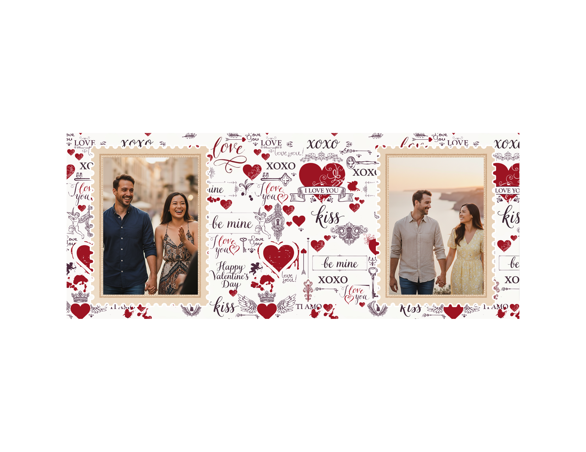 Crea la tua Tazza con Cuori: 2 Sfondi Disponibili e Doppia Foto - Idea Regalo Romantica